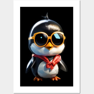 Penguin with Sunglasses Posters and Art